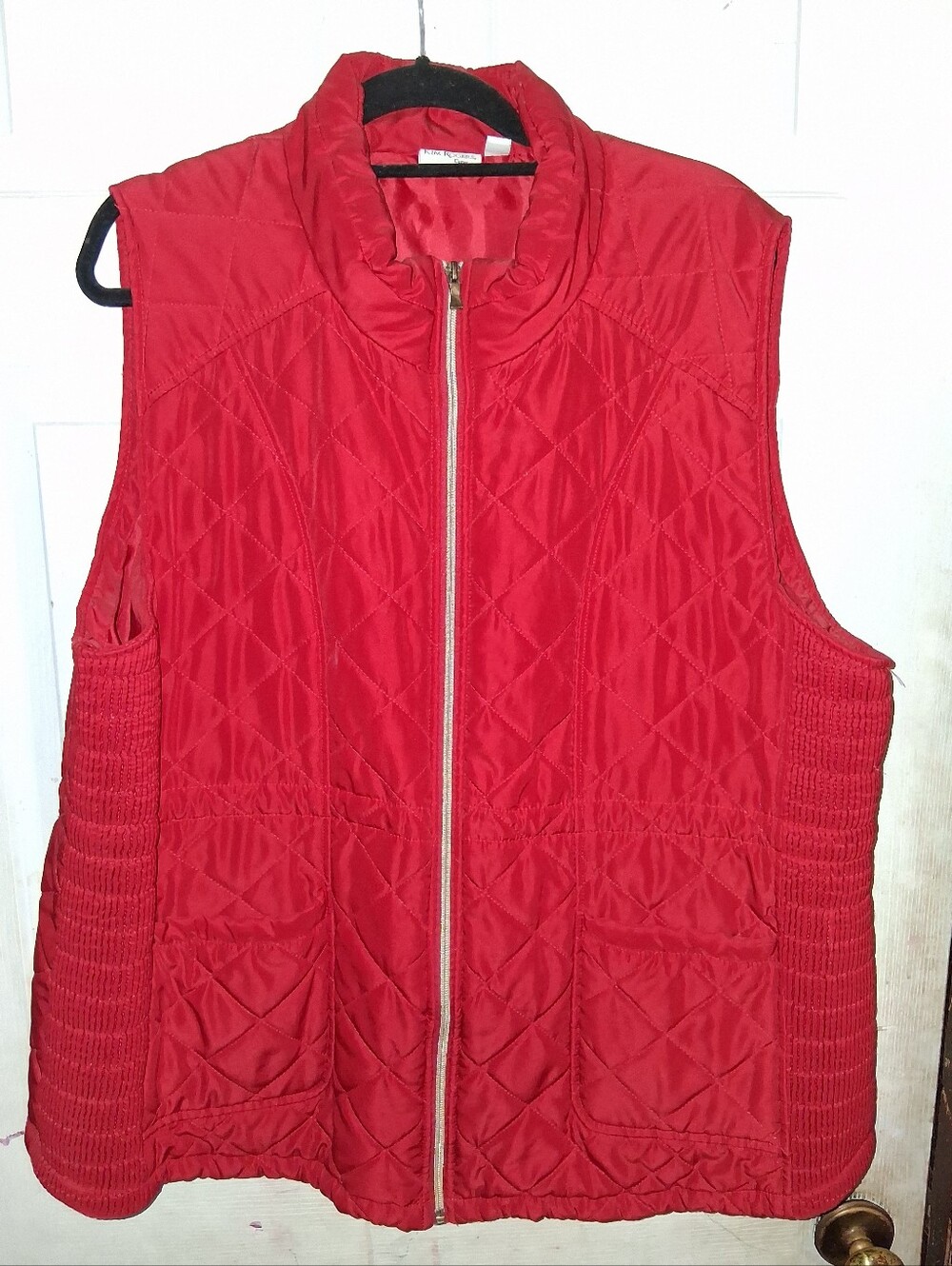 Kim Rogers Quilted Red Sleeveless Puffer Vest